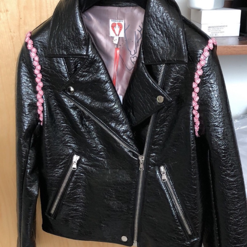 SHRIMPS PATENT LEATHER JACKET 🌸
